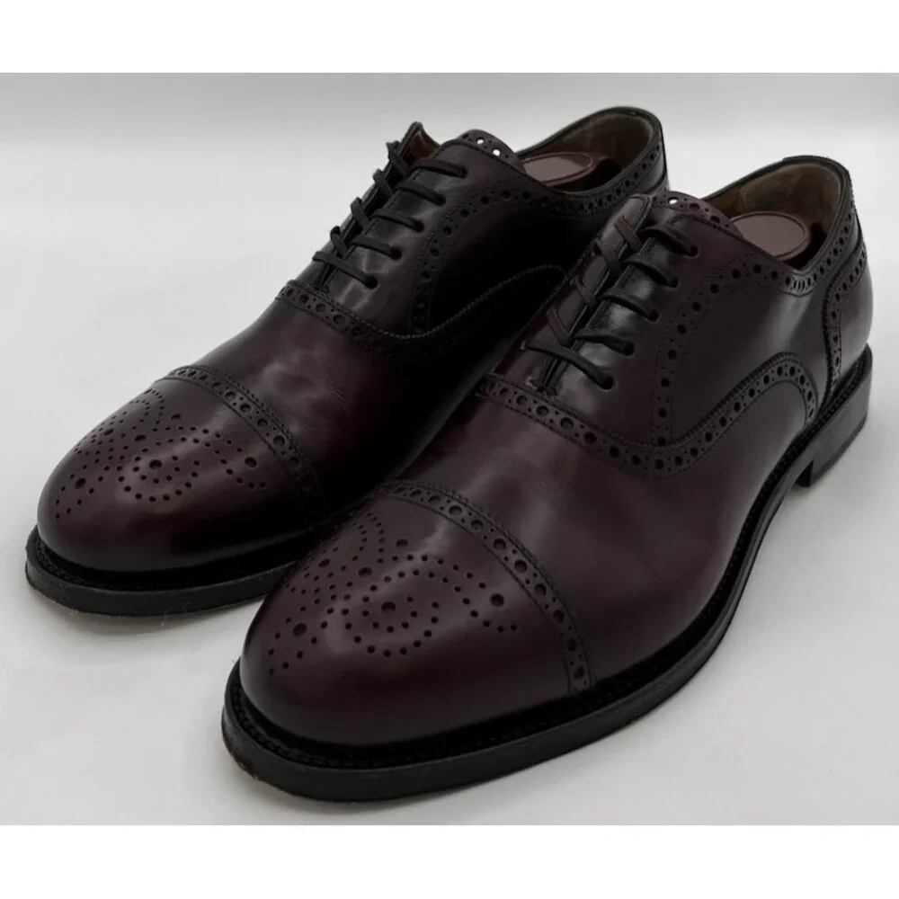 598$ Brooks Brothers Golden Fleece Burgundy Leather Wingtip Oxfords Mens Size 8D